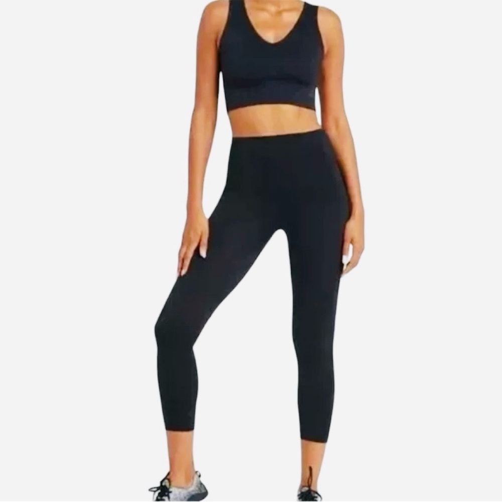 SPANX High-Waisted Lamn Leggings Very Black Large shapewear activewear NEW